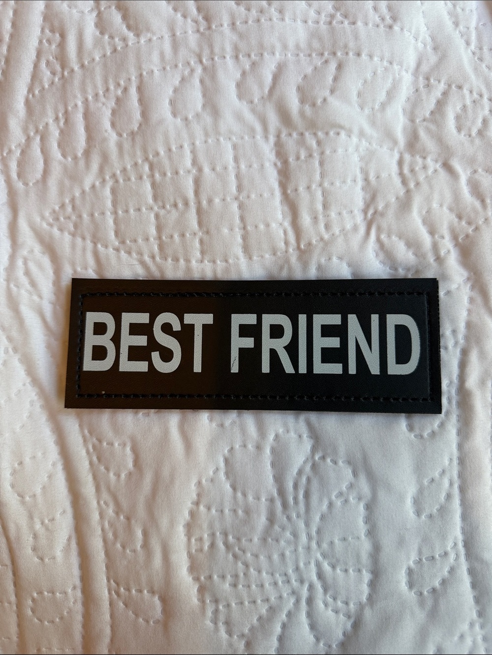 (New) Large Best Friend Black velcro Patch for dog harness